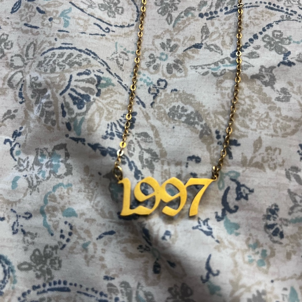 Gold Number Pendant Necklace